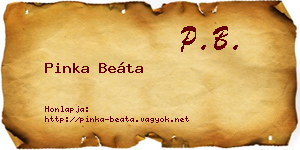 Pinka Beáta névjegykártya